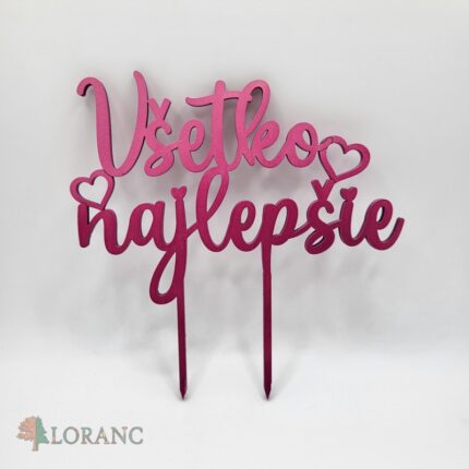 Všetko najlepšie 2x srdiečko – 03 /sýto-ružová/
