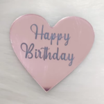 pl.nápis – Happy Birthday /Ružová 03/ srdiečko