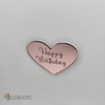 pl.nápis – Happy Birthday /Ružová 03/ srdiečko – Obrázok 2