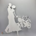 Svadobný pár + motorka+ srdiečka /biela/