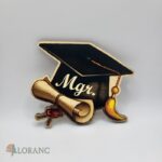 dekorácia na tortu/magnetka - Čiapka, diplom,titul Mgr.