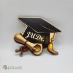 dekorácia na tortu/magnetka promócie/titul  – diplom + čiapka JUDr.