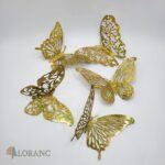 Dekorácia – motýle zlaté 3D/75 /XXL sada/