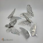Dekorácia – motýle strieborné 3D/76 /XXL sada/