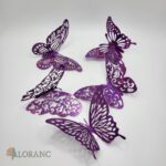 Dekorácia – motýle fialové 3D/77 /XXL sada/