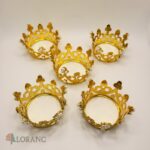 Dekorácia – Princeznovská mini korunka zlatá – Sada 5 ks