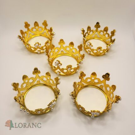 Dekorácia – Princeznovská mini korunka zlatá – Sada 10 ks