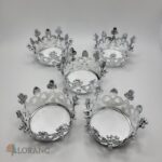 Dekorácia – Princeznovská mini korunka strieborná – Sada 5 ks