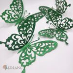 Dekorácia – motýle zelené 3D/78 – Obrázok 2