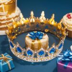 Dekorácia – Princeznovská korunka /zlatá+modrá/05