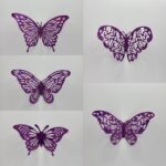 Dekorácia – motýle fialové 3D/77 /XXL sada/ – Obrázok 2