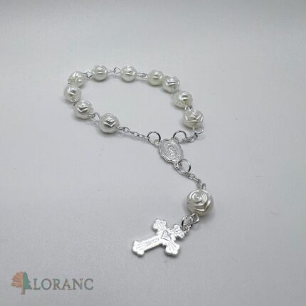 dekorácia na tortu/ruženec biely – pátričky