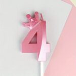 Sviečka číslo 4 /R/+korunka