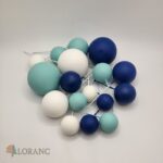 Dekorácia - Guličky/modré,biele/ SADA 145 – Obrázok 2