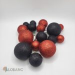 Dekorácia – Guličky/červené+čierne/ SADA 146