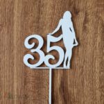 Zápich na tortu číslo 35 + postava ženy /natur/