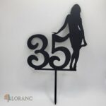 Zápich na tortu číslo 35 + postava ženy /čierna/