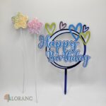 pl.zápich na tortu – Happy Birthday srdiečka + 2x hviezdička /modrá/