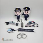 Papierový zápich – Happy Birthday – polícia/policajti 02