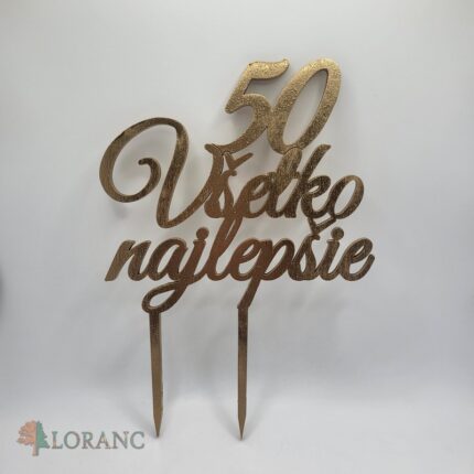 Zápich na tortu / 50 Všetko najlepšie /zlatá/