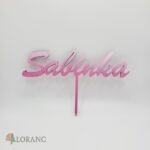 Zápich na tortu - meno Sabínka /ružová/