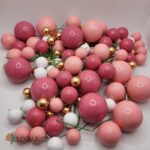 Dekorácia – Guličky /ružová+biela+zlatá lesklá/sada 147 – Obrázok 2