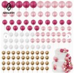 Dekorácia – Guličky /ružová+biela+zlatá lesklá/sada 147