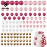 Dekorácia – Guličky /ružová+biela+zlatá lesklá/sada 147