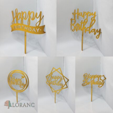 pl.zápich – Sada – Happy Birthday 05 /zlatá/