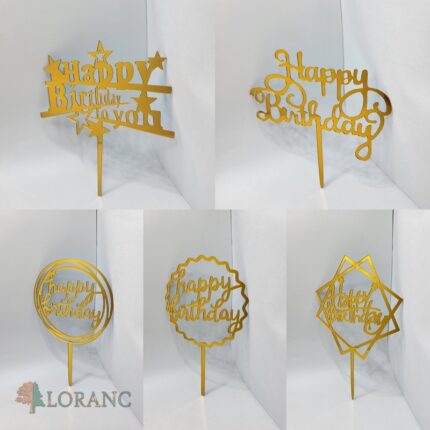 pl.zápich – Sada – Happy Birthday 06 /zlatá/