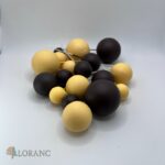 Dekorácia – Guličky/žlté+hnedé/ SADA 148