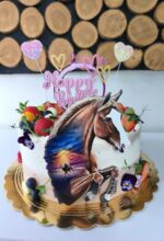 pl.zápich na tortu – Happy Birthday srdiečka + 2x srdiečko /ružová/ – Obrázok 2