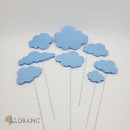 Dekorácia - Obláčiky /penové/8 ks/modrá/