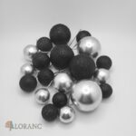 Dekorácia – Guličky SADA 151 /strieborná,čierna/ – Obrázok 2