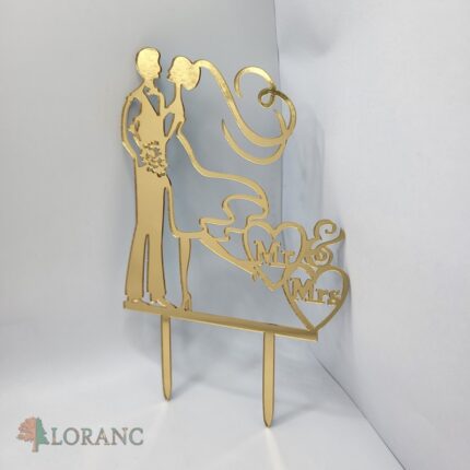 pl.zápich – Mr & Mrs + svadobný pár /zlatý/ 13