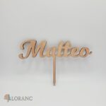 Drevený zápich na tortu s menom Matteo /borovica/