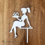 Zápich na tortu - sediaca žena/dievča + číslo 40 /typB/