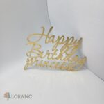 dekorácia na tortu/plastový nápis - Happy Birthday princess /zlatá/ 01