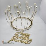 dekorácia na tortu/plastový nápis - Happy Birthday princess /zlatá/ 01 – Obrázok 2