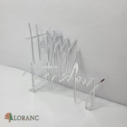 pl.nápis – Happy Birthday /Strieborná 04/