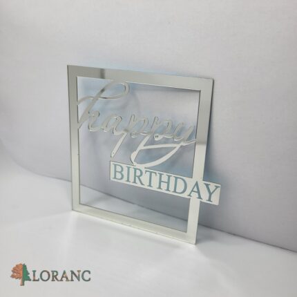 pl.nápis – Happy Birthday /Strieborná 05/