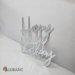pl.nápis – Happy Birthday /Strieborná 08/