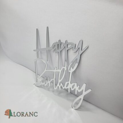 pl.nápis – Happy Birthday /Strieborná 08/