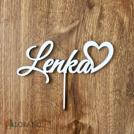 Zápich na tortu - meno Lenka + srdiečko /16/