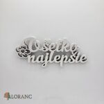 Nápis – Všetko najlepšie + kvietok/biela/