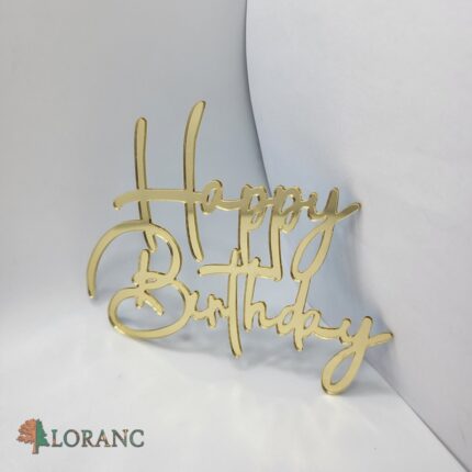 pl.nápis – Happy Birthday /Zlatá 12/