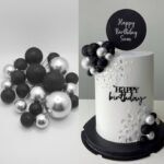 Dekorácia – Guličky SADA 151 /strieborná,čierna/