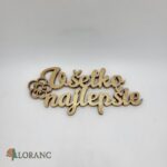 Nápis – Všetko najlepšie + kvietok /zlatá/