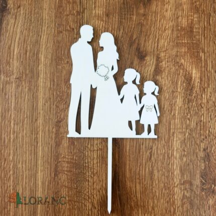 zápich na tortu / Svadobný pár + dievčatká