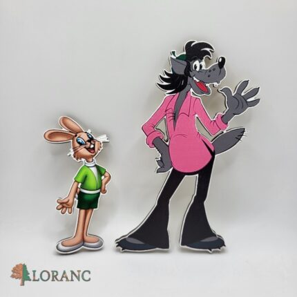 dekorácia na tortu/magnetka - Vlk a zajac 02